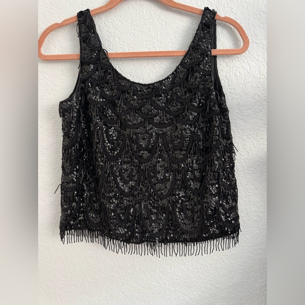 Black Beaded Tank Top